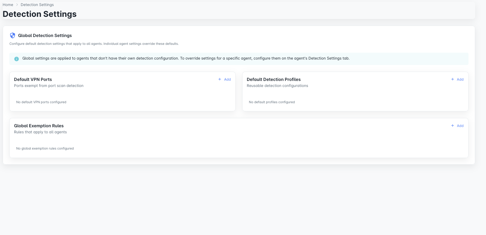 Global Detection Settings